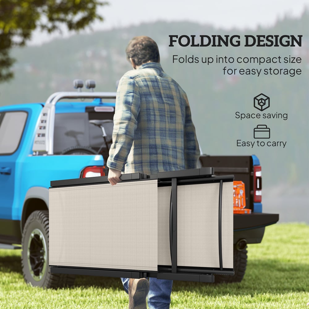 Outsunny Khaki 5 Level Adjustable Folding Sun Lounger Image 6