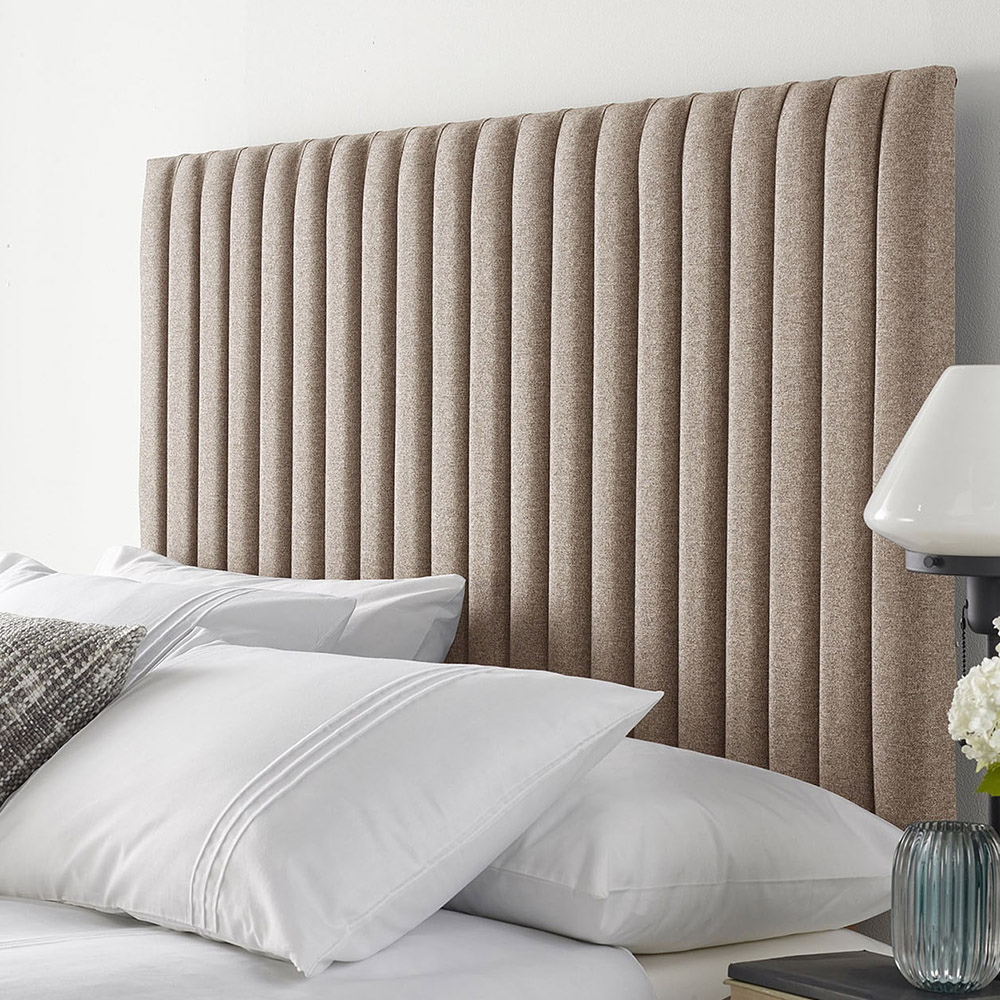 Aspire Furniture Catherine Lansfield Soho Small Double Natural Saxon Twill Headboard Image 1