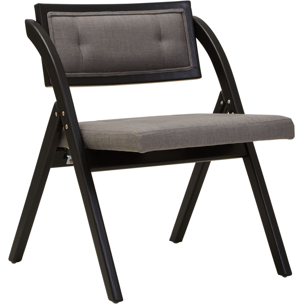 Premier Housewares Cebu Grey and Black Elm Wood Folding Chair Image 2