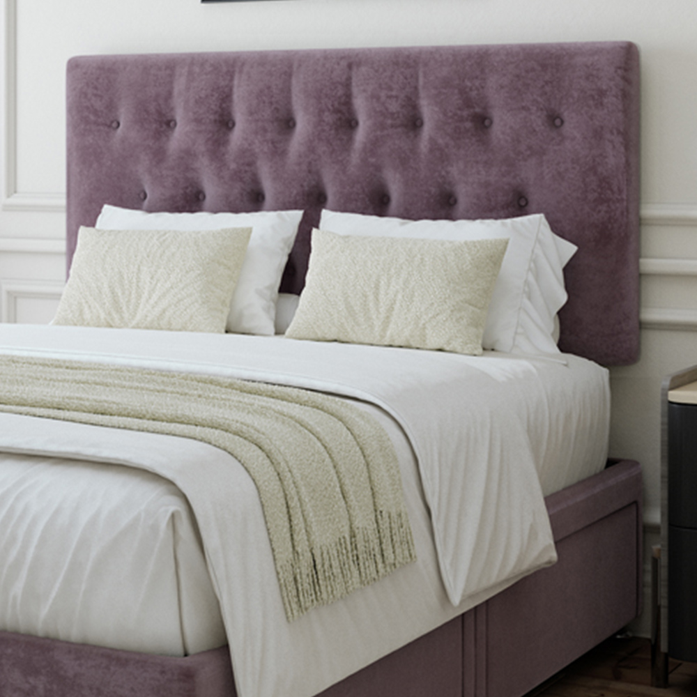 Bedmaster Small Double Mauve Naples Linen 4 Drawer Divan Base with Lona Headboard Image 2