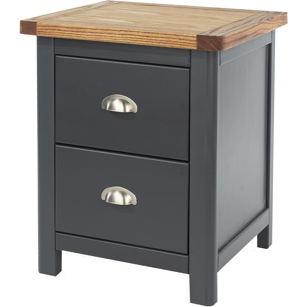 Core Products Dunkeld 2 Drawer Midnight Blue Bedside Table Image 4