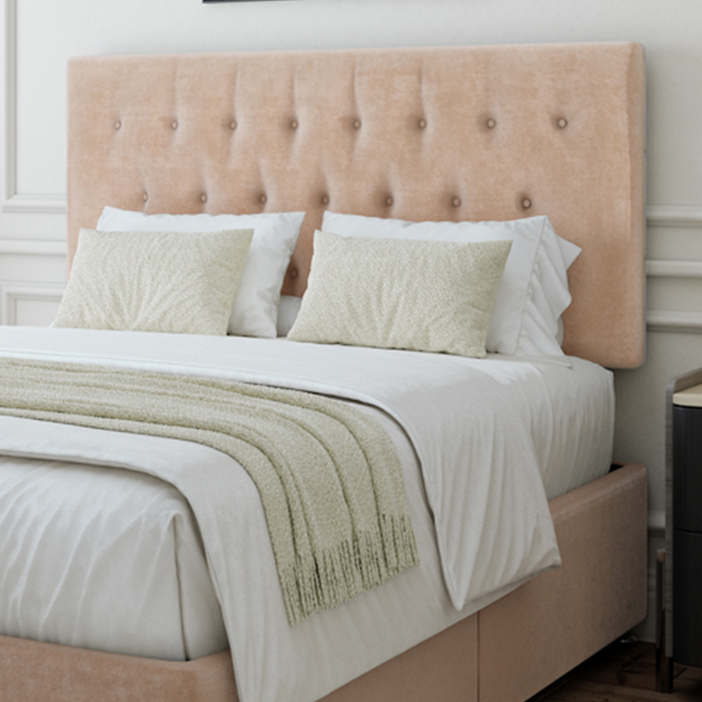 Bedmaster King Size Mink Naples Linen Divan Base with Lona Headboard Image 2