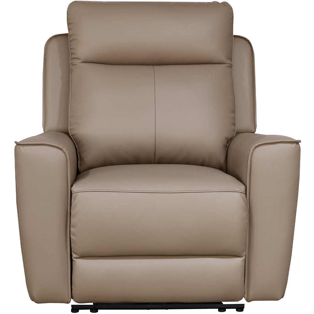 Aspire Elmhurst Mushroom Leather 5 Seater Power Recliner Sofa Set Image 7