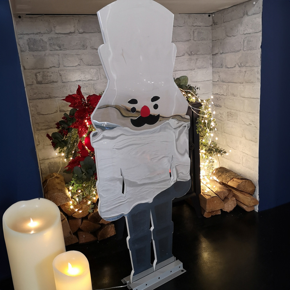 Samuel Alexander Red and White LED Infinity Standing Nutcracker Christmas Decoration 74cm Image 3