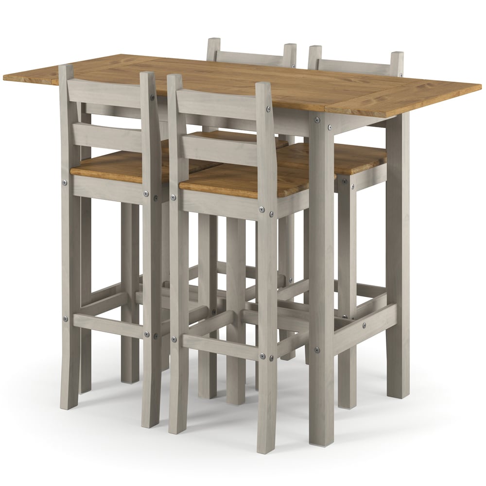 Core Products Corona 2 Seater High Breakfast Table Set Grey Image 4