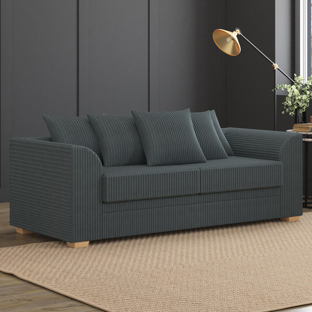 Modo 5 Seater Charcoal Jumbo Cord Scatter Back Sofa Set Image 5