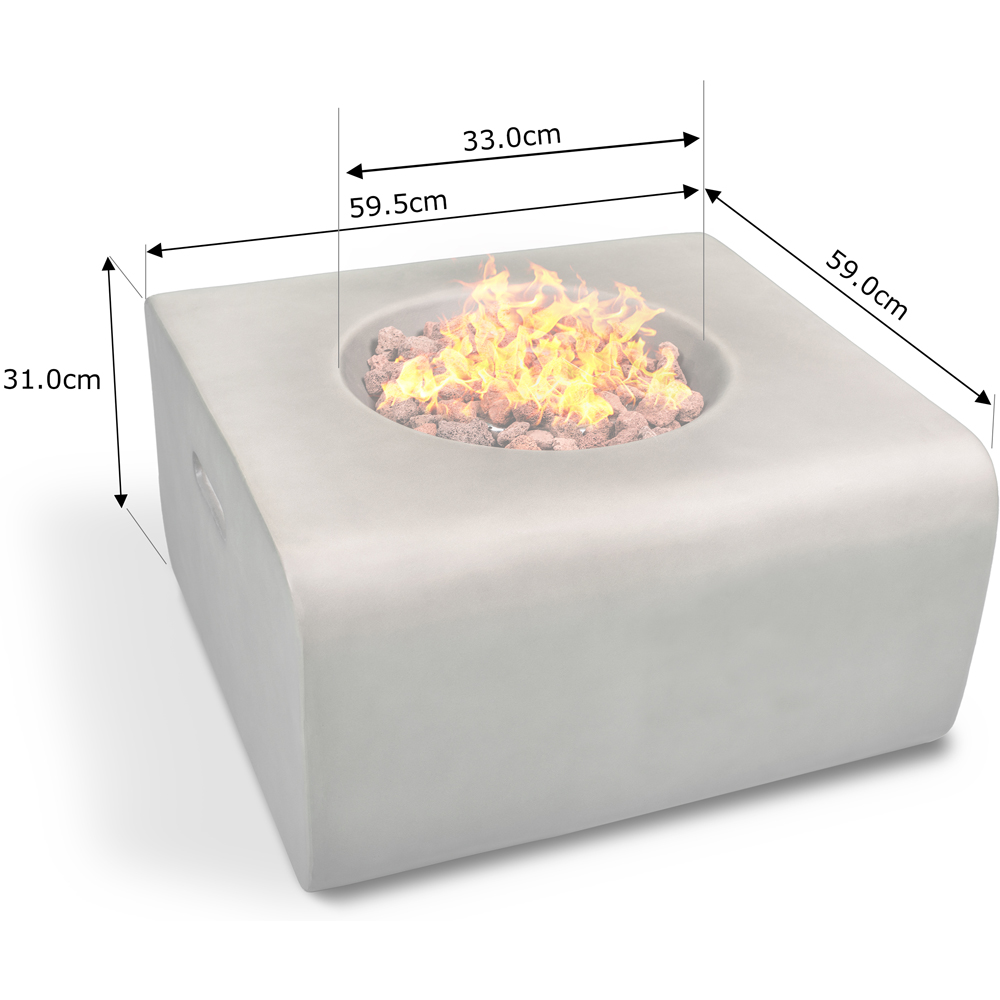 Centurion Fireology ADELPHI Light Grey Garden Gas Fire Pit with Eco-Stone Finish Image 9