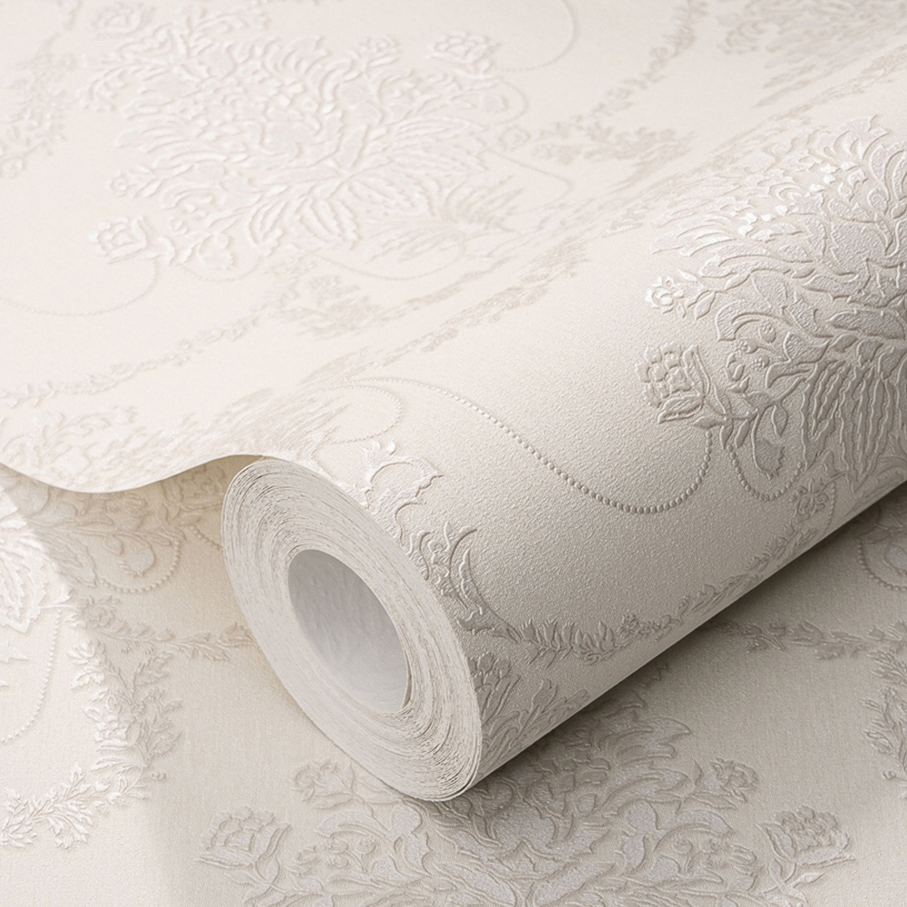 Erismann Timeless Damask Textured Natural Vinyl Wallpaper Image 2