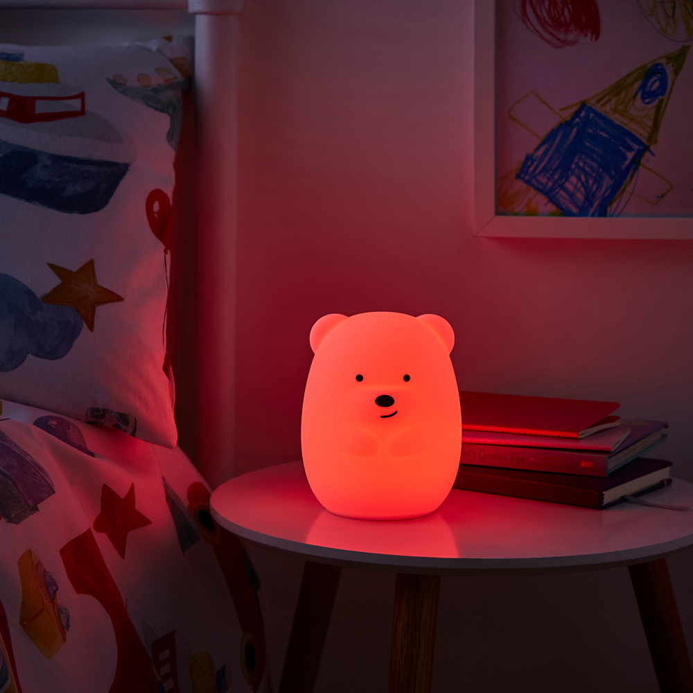 Glow Colour Changing Bertie Bear LED Silicone Night Light Image 9