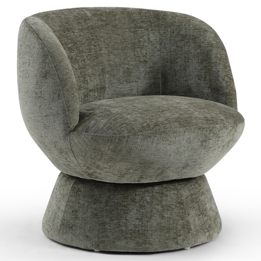 Tom Olive Chenille Swivel Accent Tub Chair Image 3