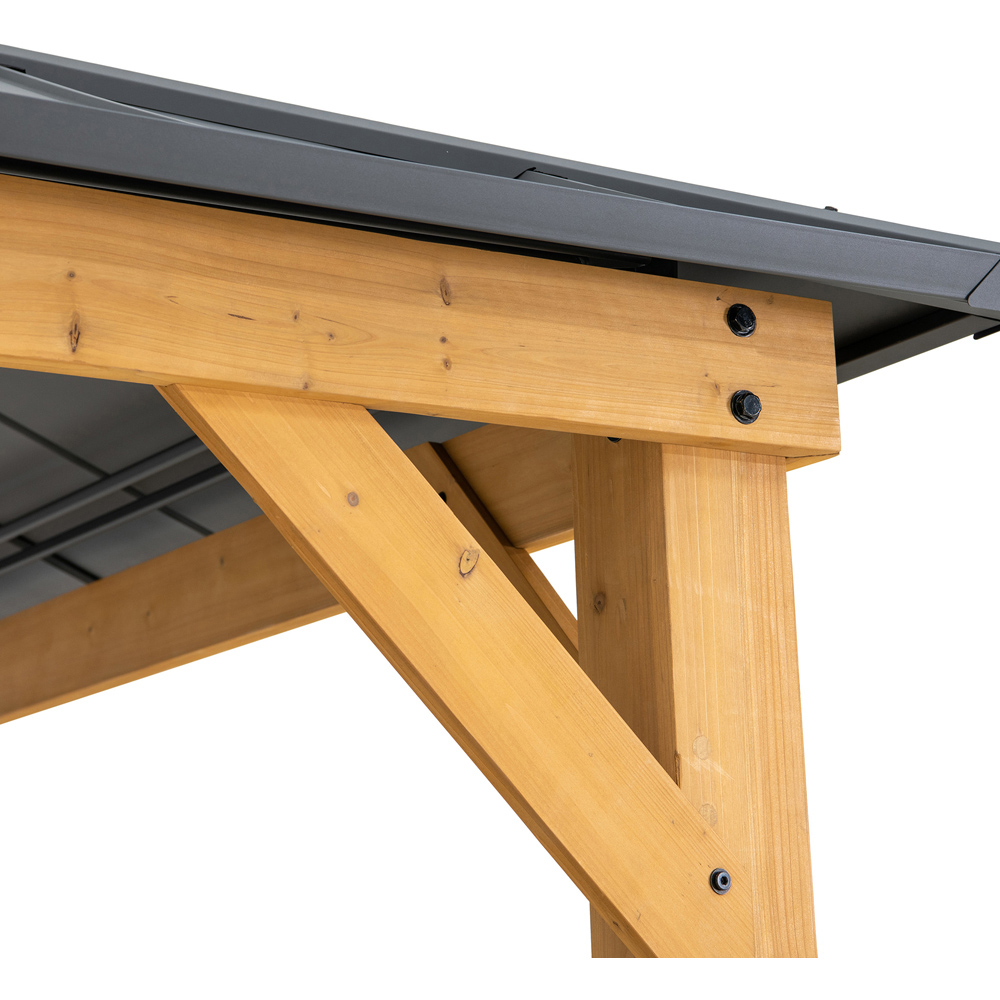 Sunjoy Rimo 3.9 x 4.5m Anthracite Cedar Wood Gazebo Image 4