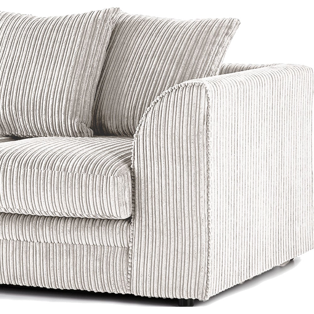 Luxor 5 Seater Silver Jumbo Cord Scatter Back Sofa Set Image 6