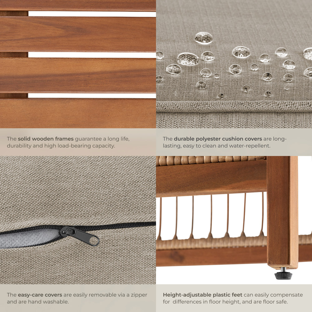 tectake Eivissa 2 Seater Rope Design Garden Furniture Set Image 5