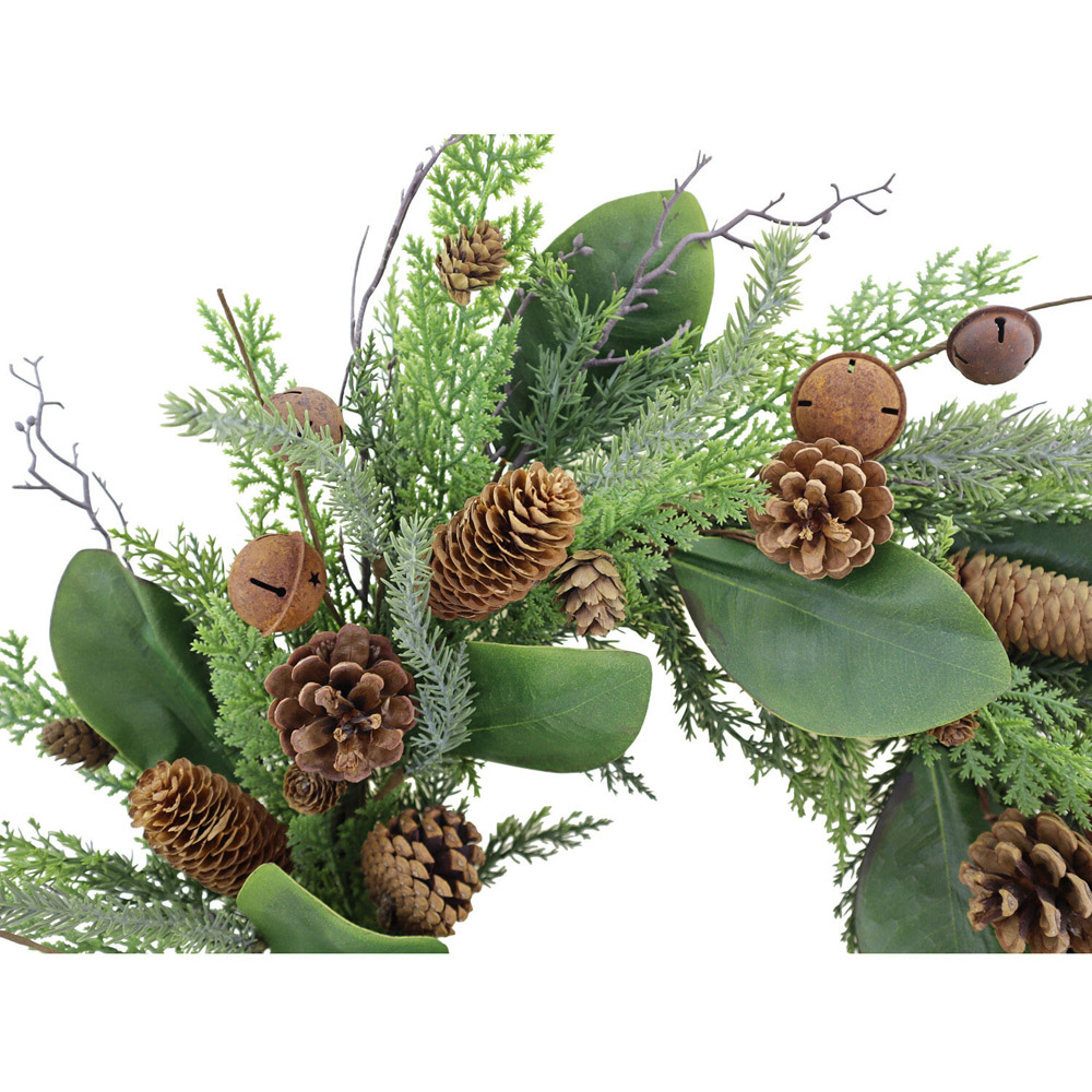 Pre-Lit Rustic Bells Wreath Image 2