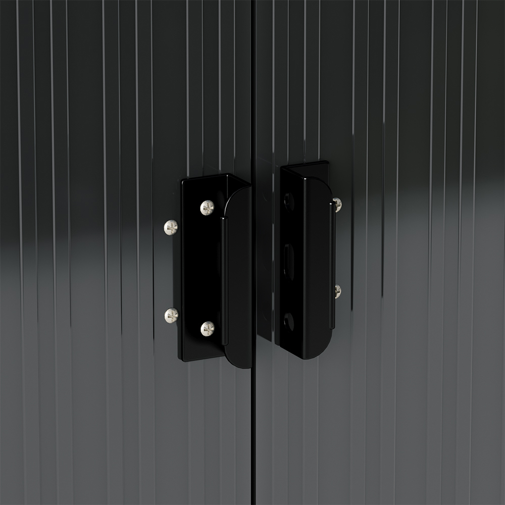 Living and Home 7 x 4ft 2 Door Anthracite Metal Garden Storage Shed Image 4