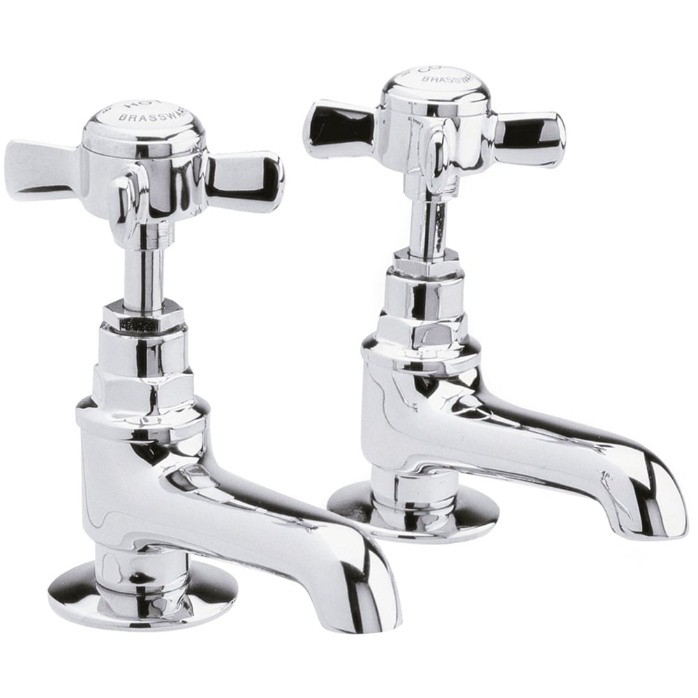 nuie Beaumont Chrome Pair of Basin Taps Image 1