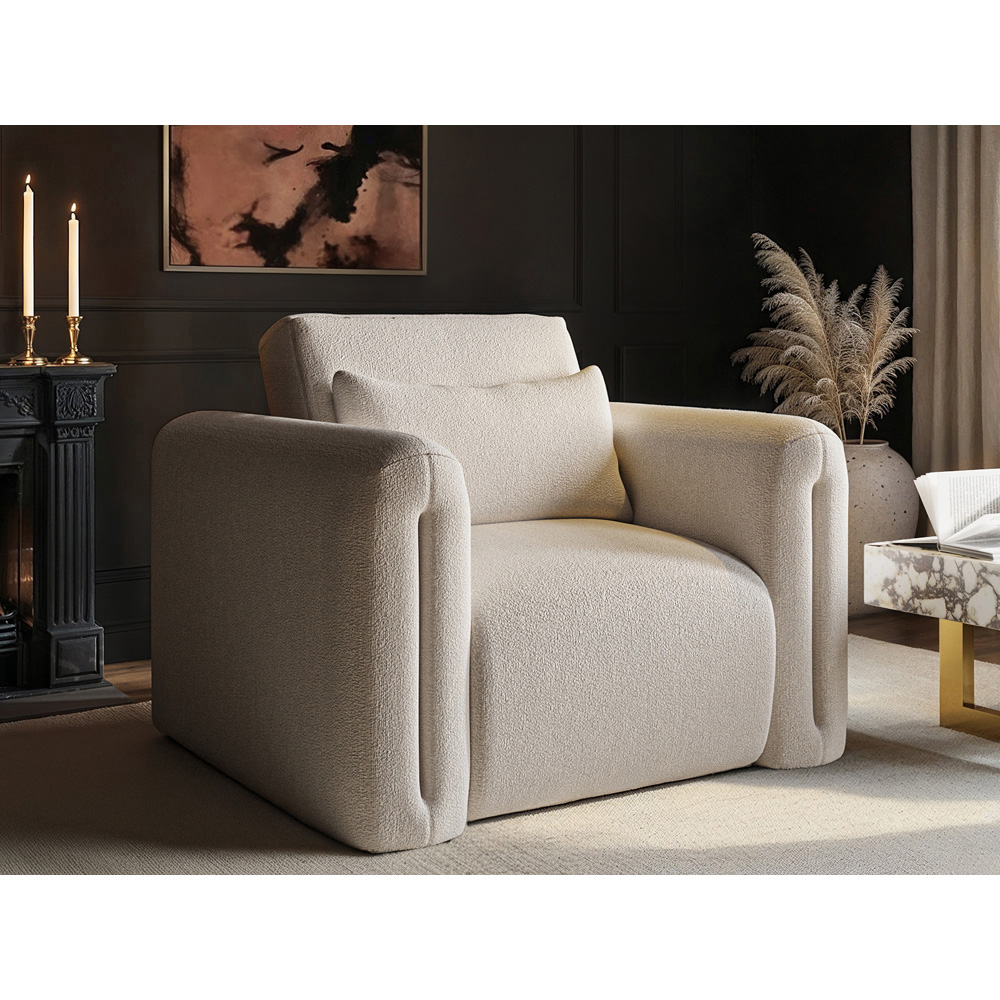 Solace+Co Mabel Beige Chenille Armchair Image 6