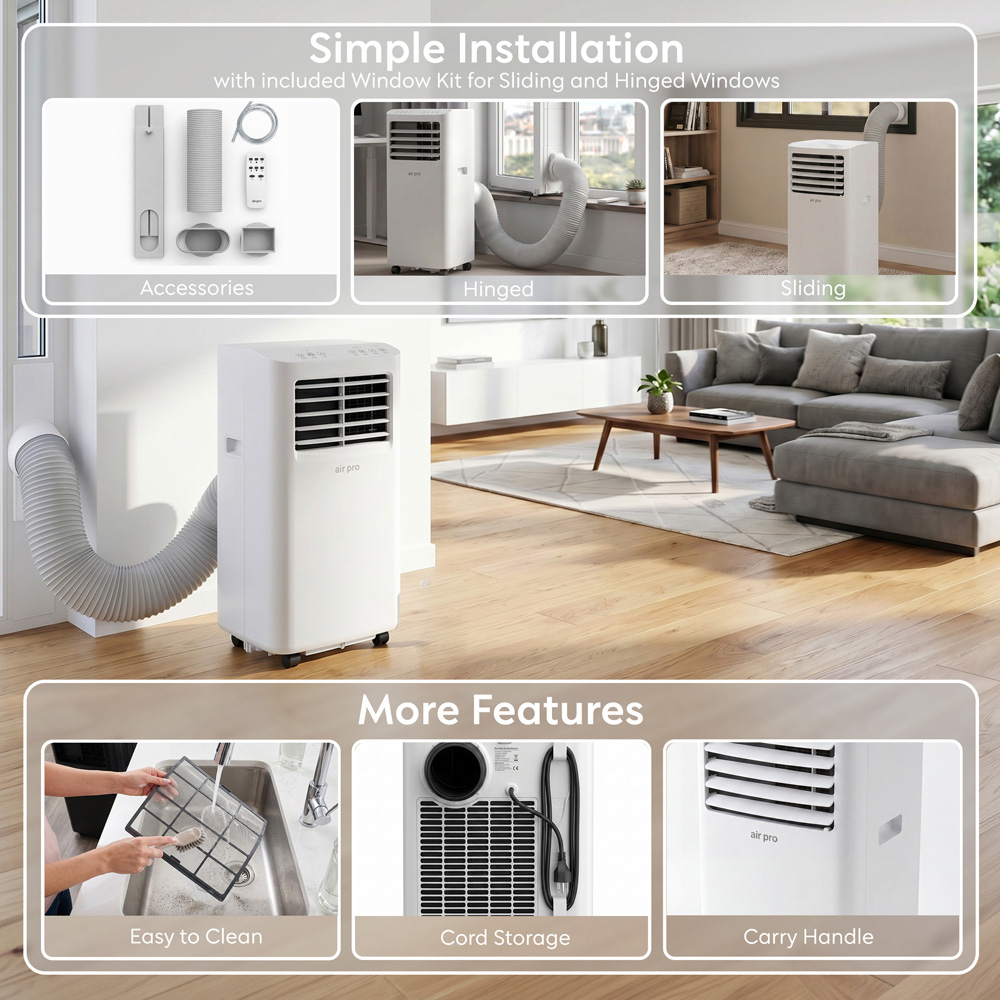 Air Pro 4-in-1 White Smart Wi-Fi Portable Air Conditioner 12000 BTU Image 9