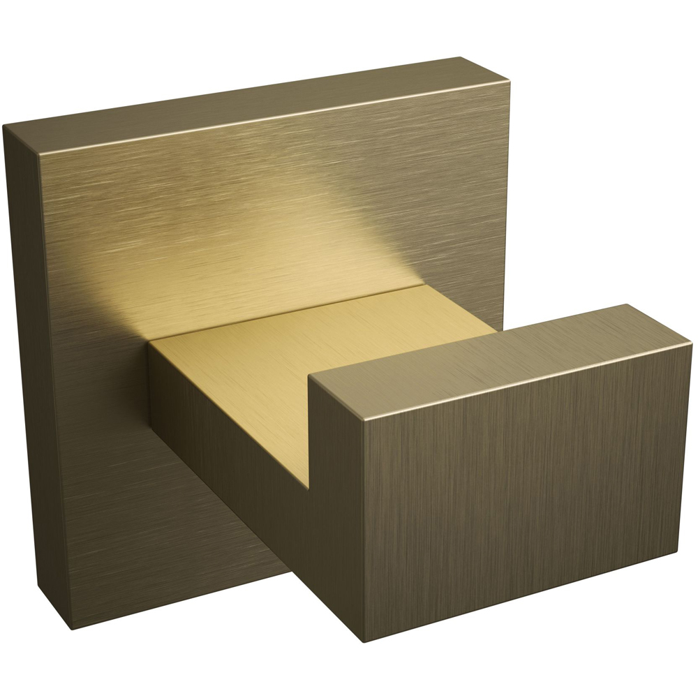 Rothley Satin Brass Square Robe Hook Image 1