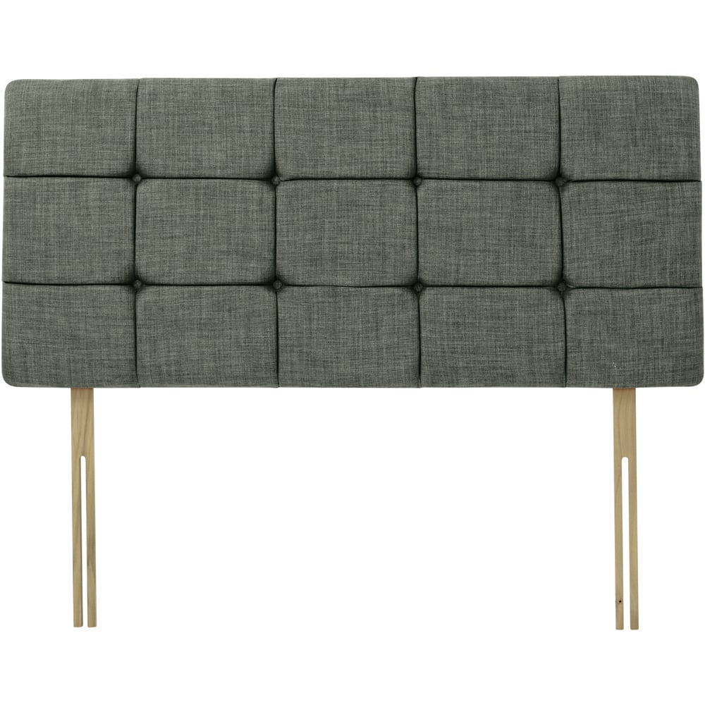 Bedmaster Super King Charcoal Linen Pearl Squared Headboard Image 2