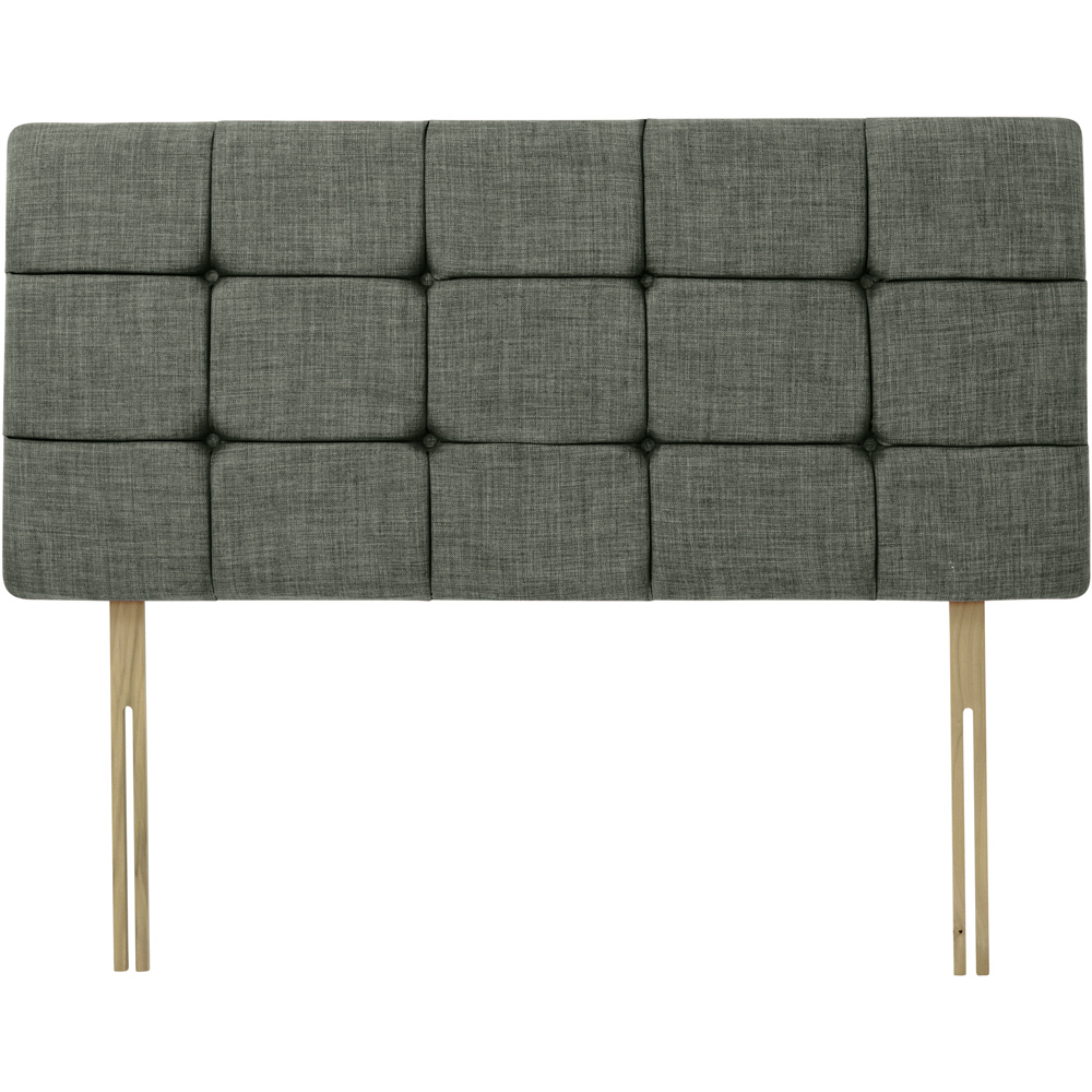 Bedmaster Double Charcoal Linen Pearl Squared Headboard Image 2