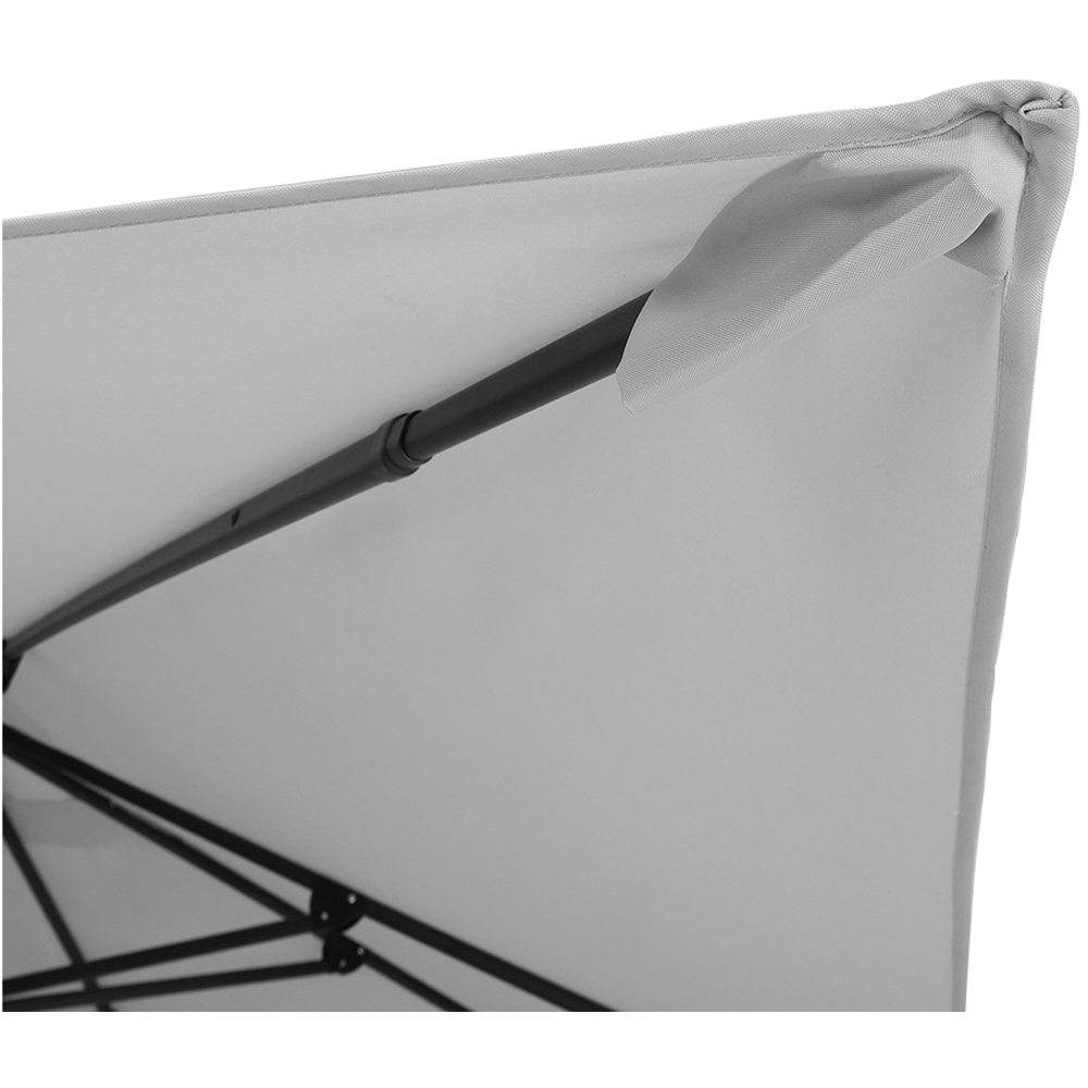 Living and Home Light Grey Square Rotatable Crank Cantilever Parasol with Square HDPE Base 3m Image 4