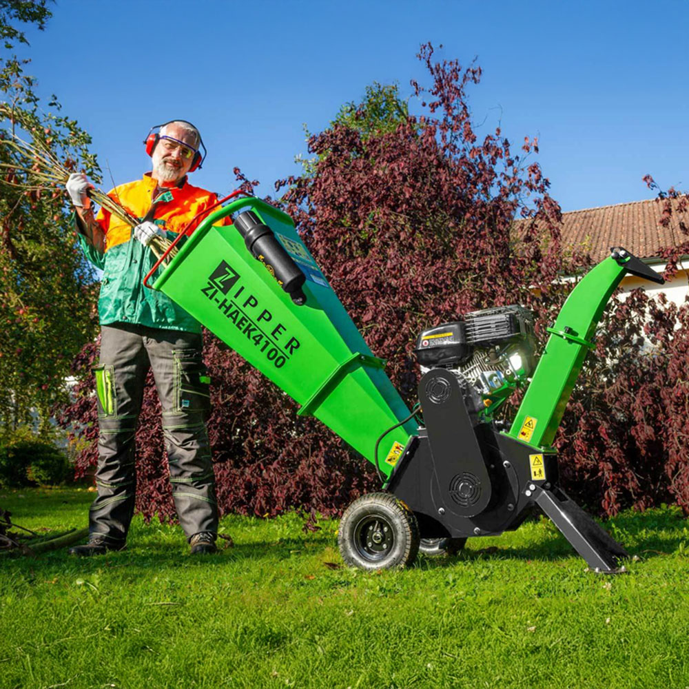 Zipper ZI-HAEK4100 196cc 100mm Petrol Wood Chipper Image 2