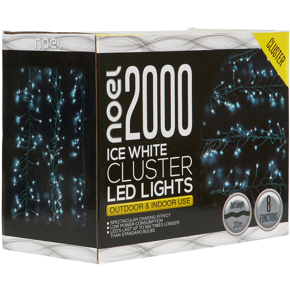 2000 Cluster LED Lights Ice White - White Image 2