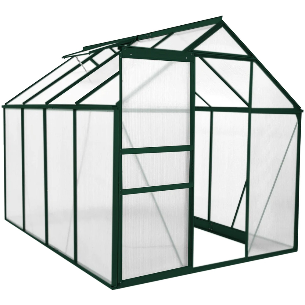 MonsterShop Green 6 x 8ft Greenhouse and Racking Image 2