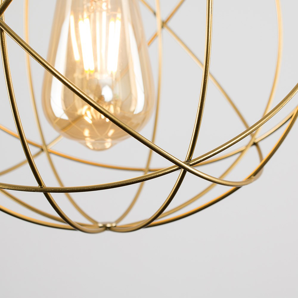 ValueLights Rutherford Atom Gold Painted Pendant Lamp Shade Image 6