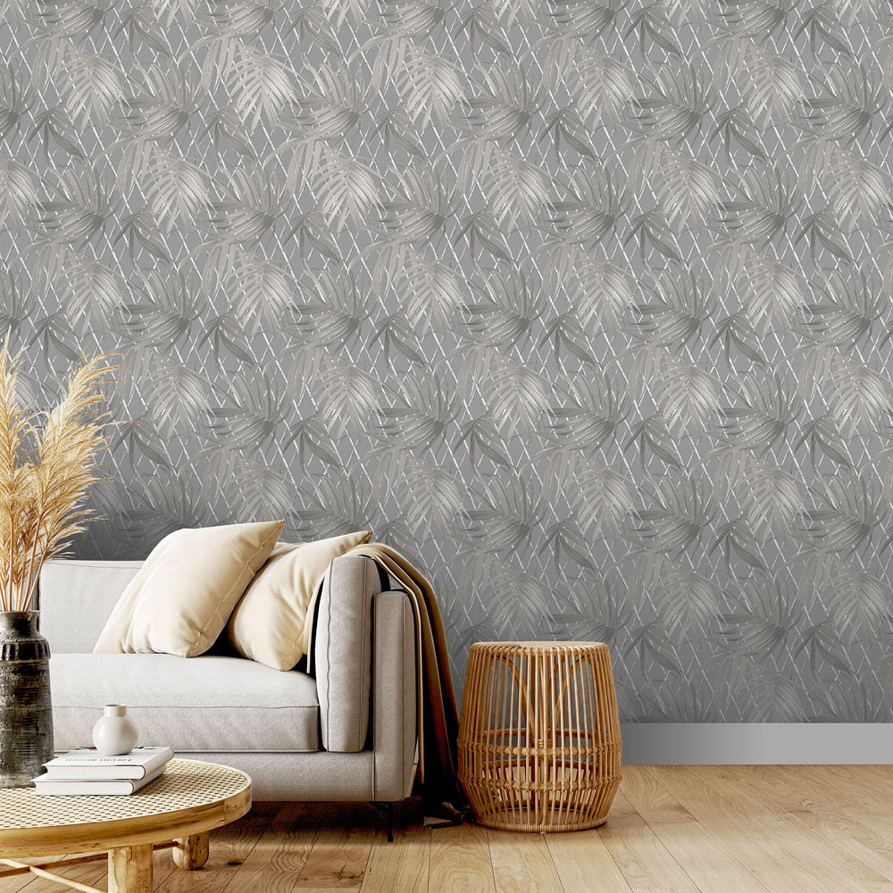 Rasch Paradise Palm Grey Wallpaper Image 5