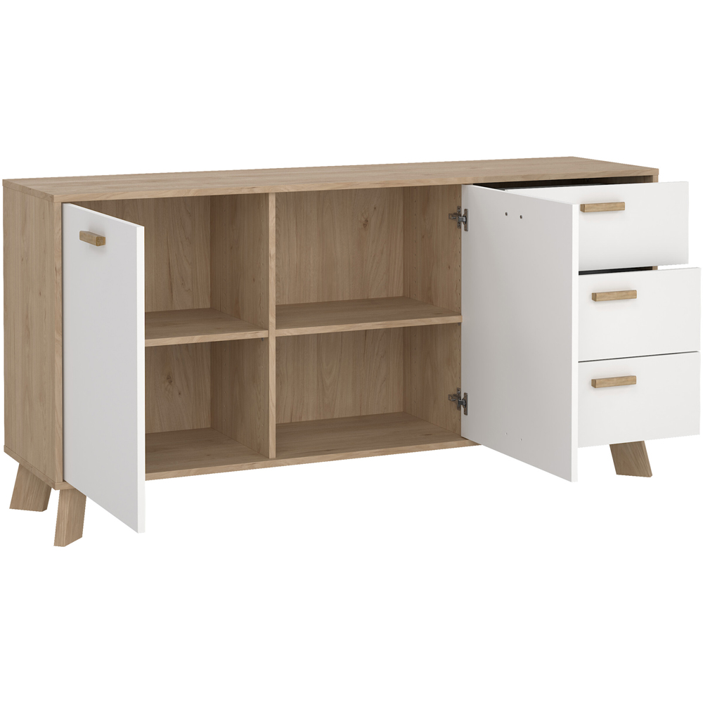 Furniture To Go 2 Door 3 Drawer White and Brown Sideboard Image 4