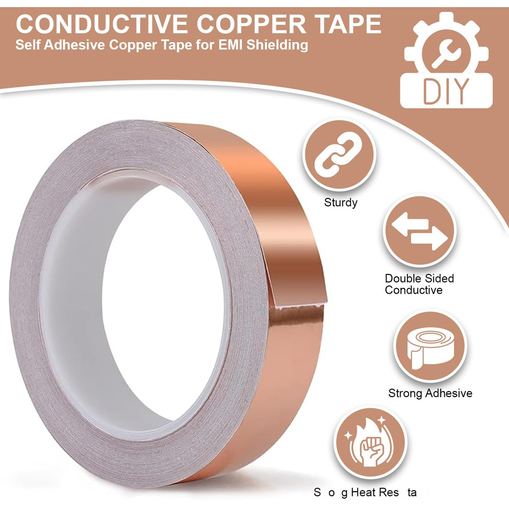 ATEK Self-Adhesive Copper Foil Tape Slug and Snail Barrier 5mm x 25m Image 2