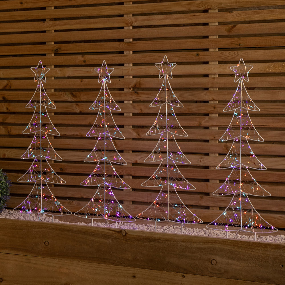 Samuel Alexander 4 Piece 400 Rainbow LED Tree Christmas Tree Path Light Set Image 9