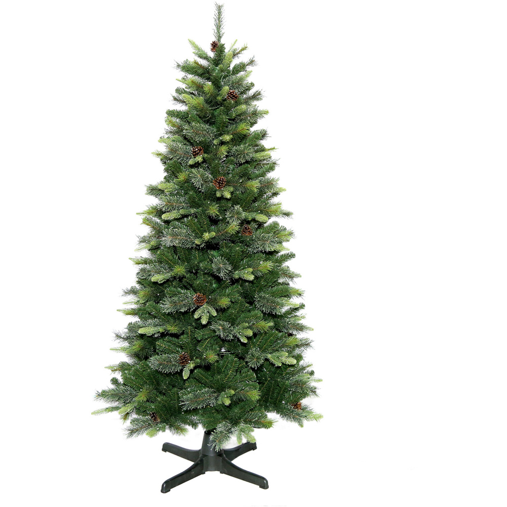 7ft Pre-Lit Ascot Artificial Fir Christmas Tree Green Image 3