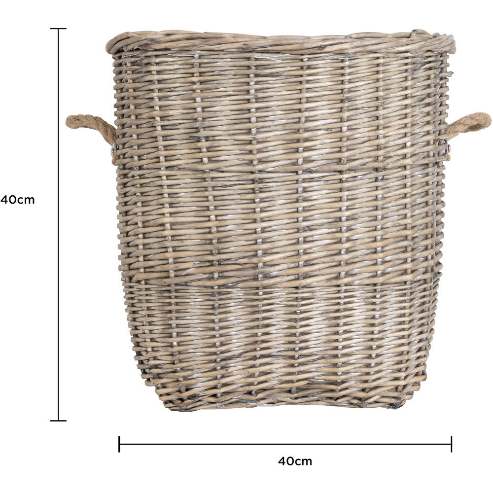 Charles Bentley Snug Wicker Log Basket with Fabric Liner Set of 2 Image 9
