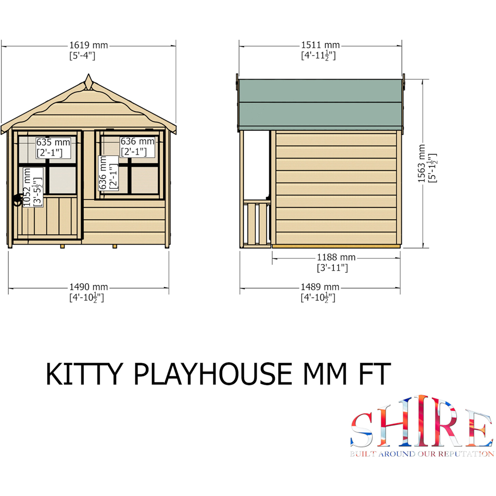Shire 5 x 4ft Kitty Playhouse Shed Image 5