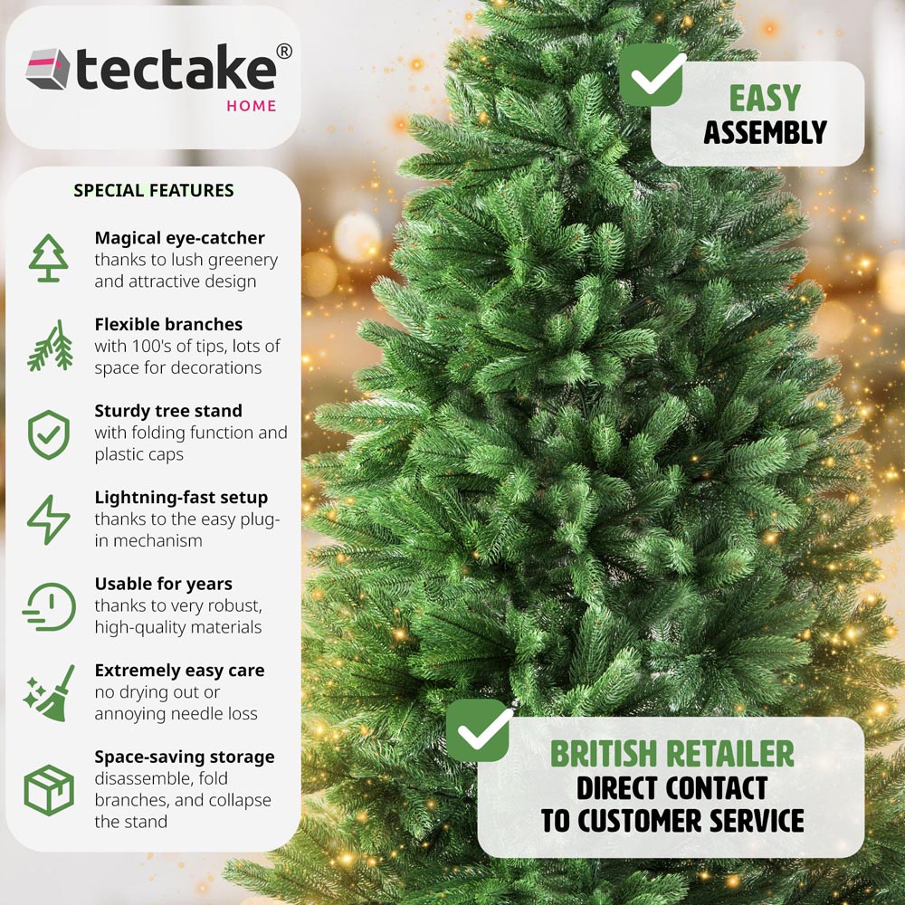 tectake Injection Moulding Lifelike Artificial Christmas Tree 6ft Image 6