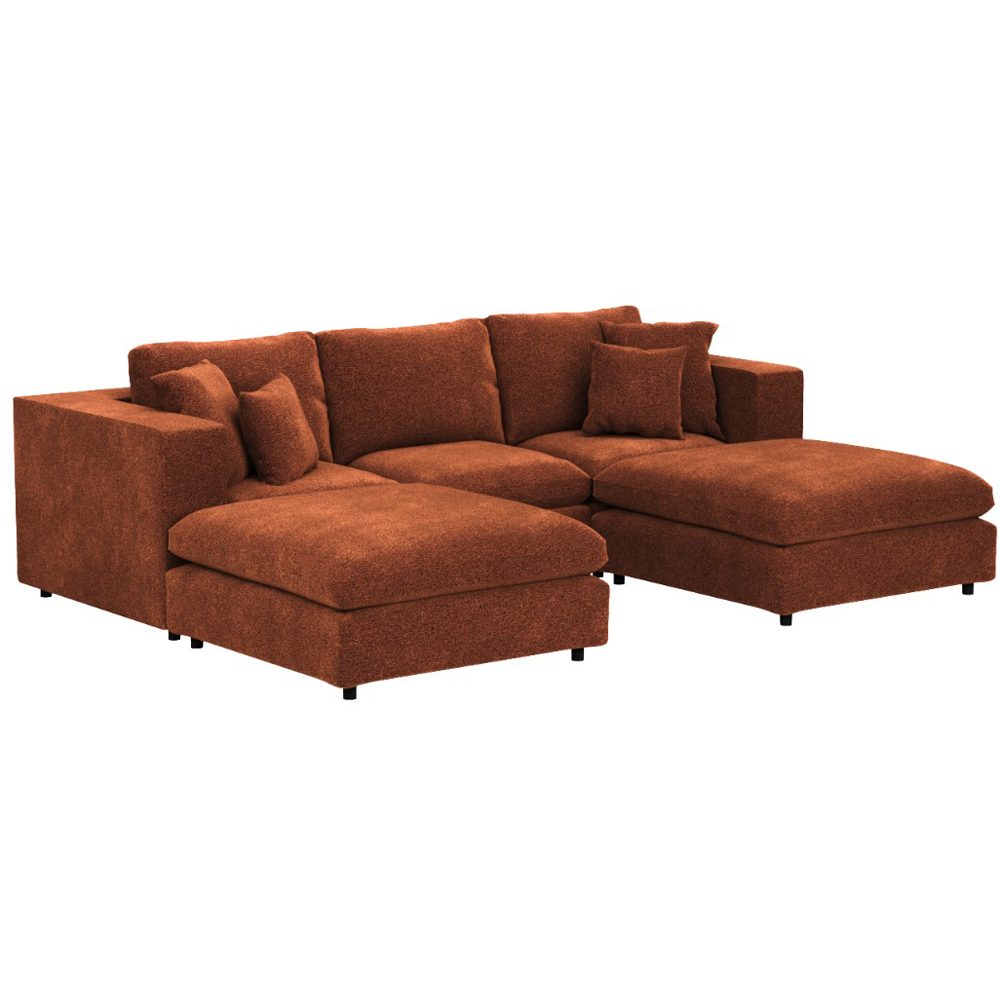 Solace+Co Asher Burnt Orange Chenille Footstool Image 4
