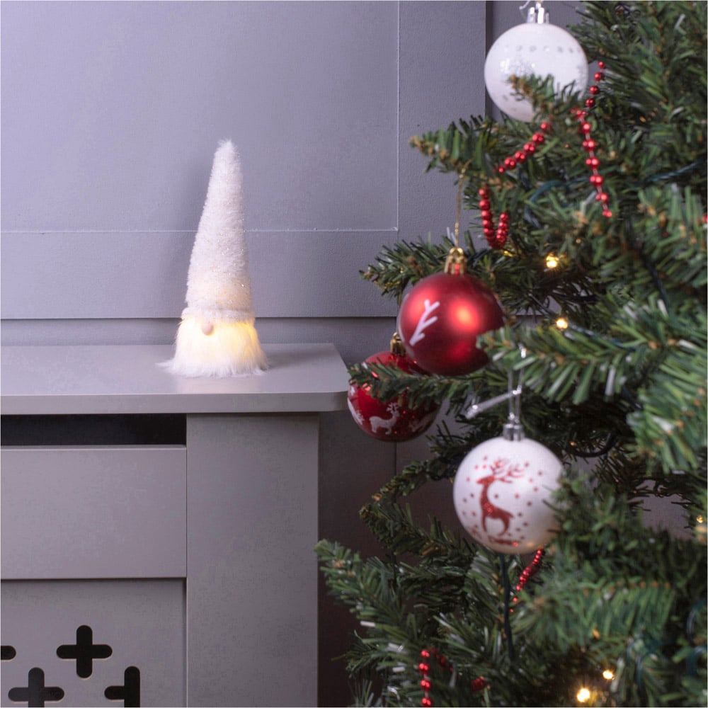 St Helens White Light Up Gonk Christmas Decoration 18cm Image 2