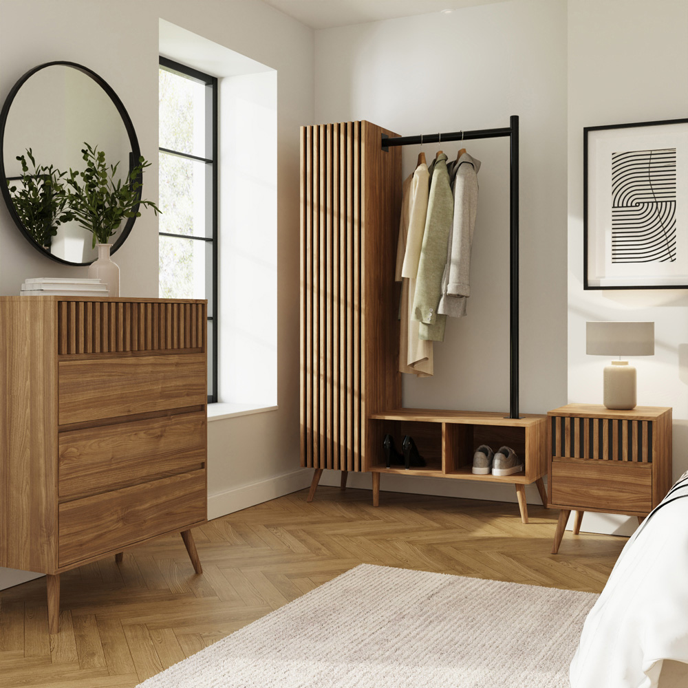 GFW Rowan 4 Drawer Oak Slatted Chest of Drawers Image 8