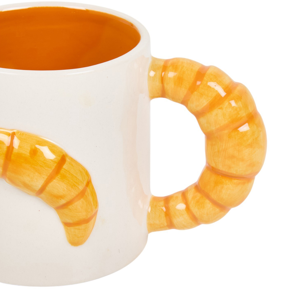 Tankard Embossed Croissant Mug - White Image 2