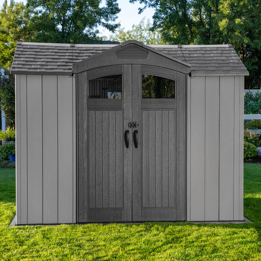 Lifetime Products 9.5 x 7ft Double Door Side Entry Garden Storage Shed Image 2