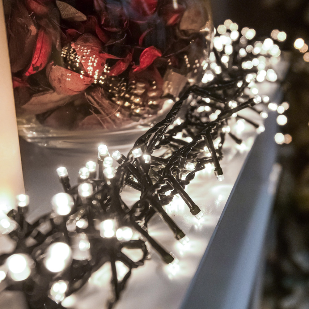 The Christmas Centre 360 Bright White LED Multifunction Green Cable String Light 37m Image 5