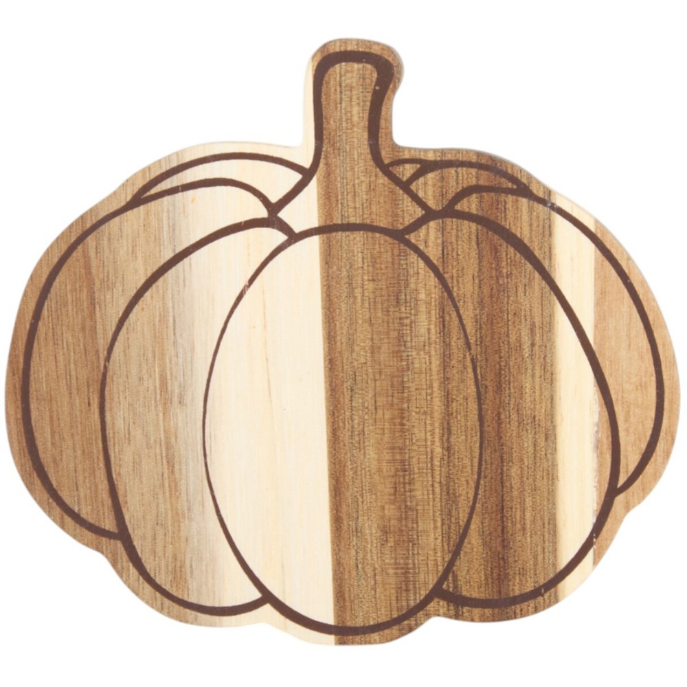 Pack of 4 Pumpkin Wood Effect Coasters Natural Image 4