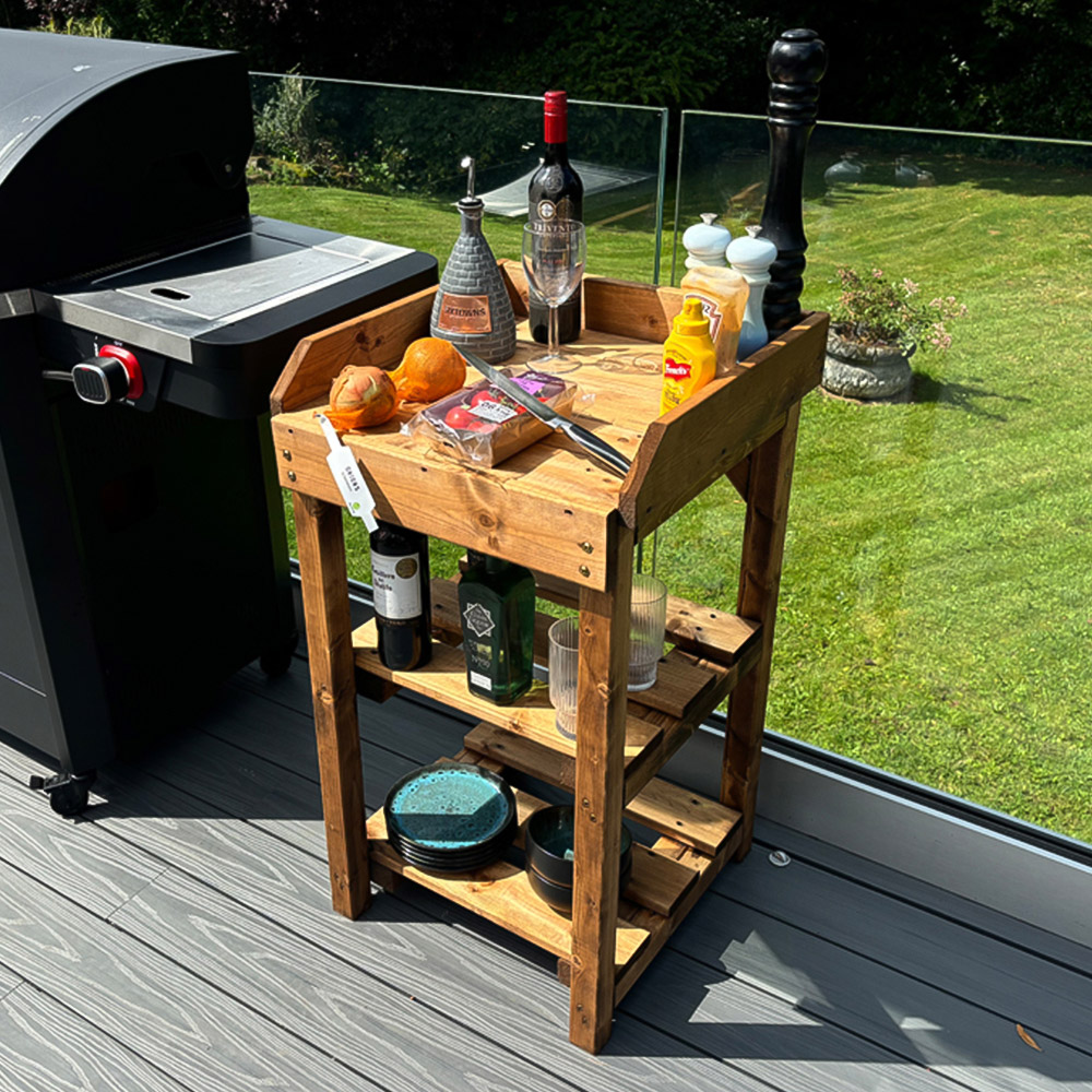 Charles Taylor Deluxe Davenport 3 Shelf Utility BBQ Table Image 8