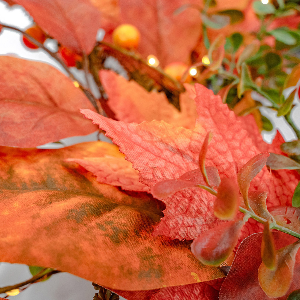 Norfolk Copper Leaf 150 Warm White LED Christmas Garland with Berries 183cm Image 8