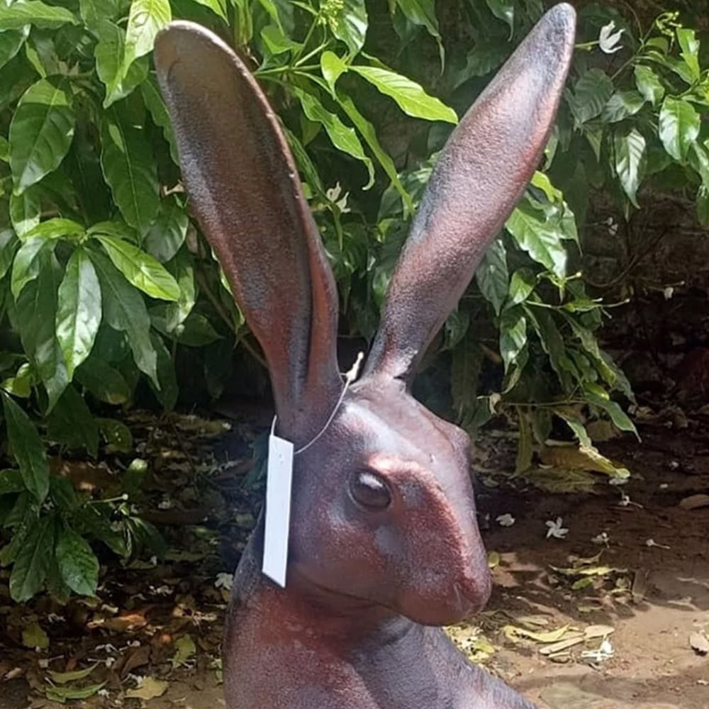 Inspirational Gifting Sitting Hare Cast Aluminium Garden Ornament Image 6