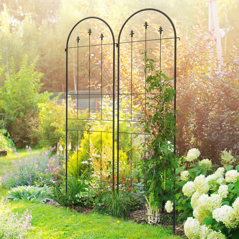 Outsunny Metal Arrow Design Trellis Garden Planter 2 Pack Image 2