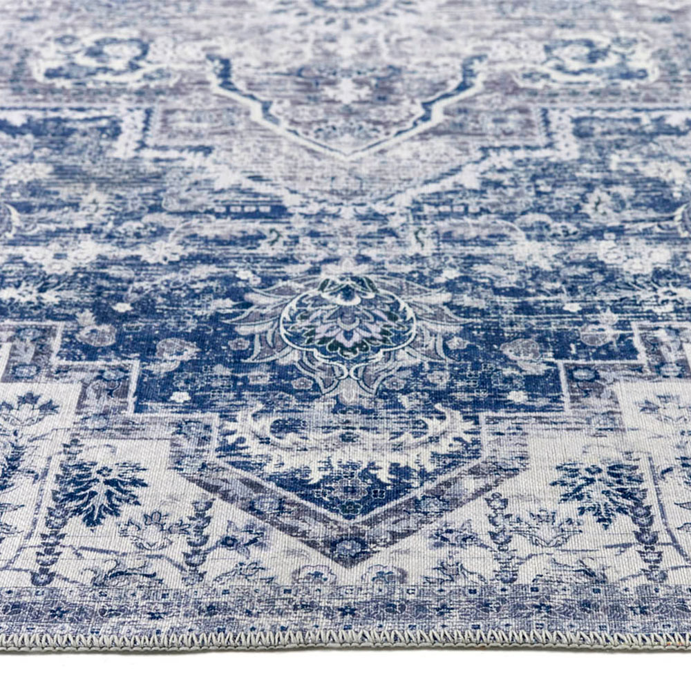 Origins My Washable Blue and Off White Garda Rug 80 x 150cm Image 3